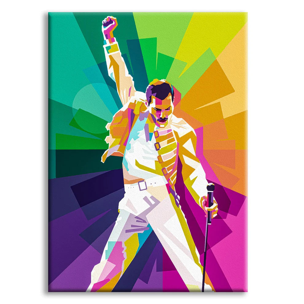 "Freddie Mercury in Pop Art: La Magia del Palcoscenico Immortalata da Signorbit"