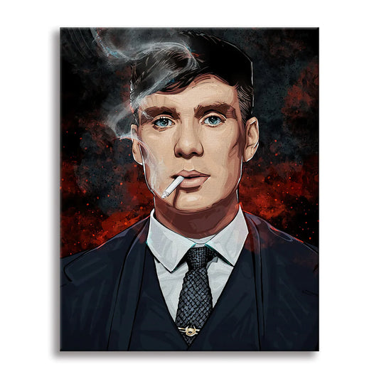 "Peaky Canvas: Ritratto Iconico del Protagonista di Peaky Blinders"