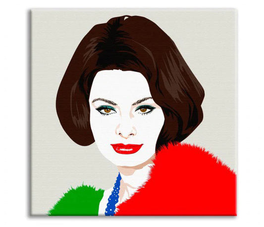 "Sofia Loren in Pop Art: Eterna Bellezza Immortalata su Tela da Signorbit"