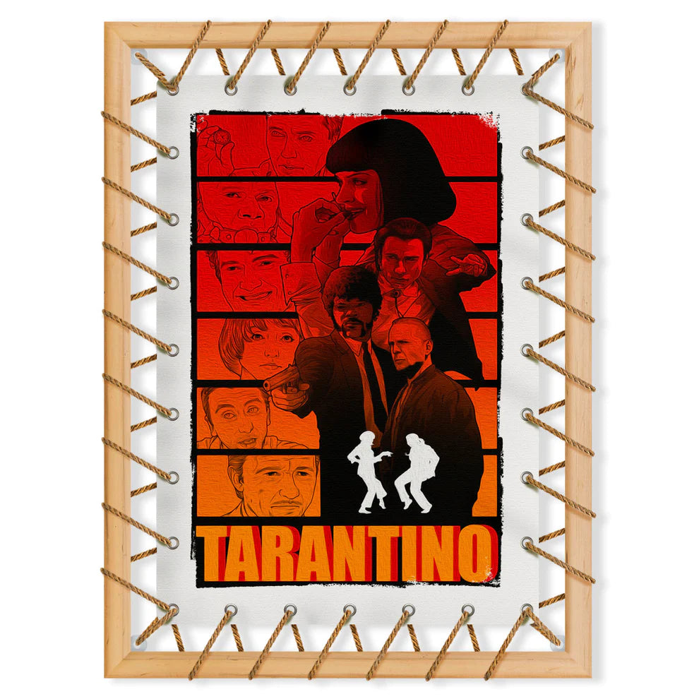 Entdecken Sie die Kreativität von Signorbit mit der Tarantino Celebrative Tensotela: Ein Blickfang für Ihre Wand