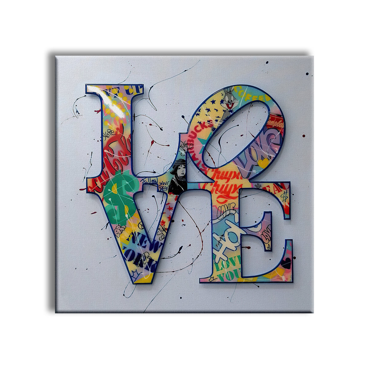 Love -  Quadro Canvas Contemporaneo su telaio in legno - PlastiWood (16375720)