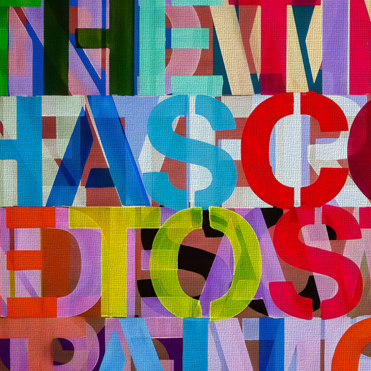 Alphabet -  Quadro Canvas Contemporaneo su telaio in legno - PlastiWood (16375712)