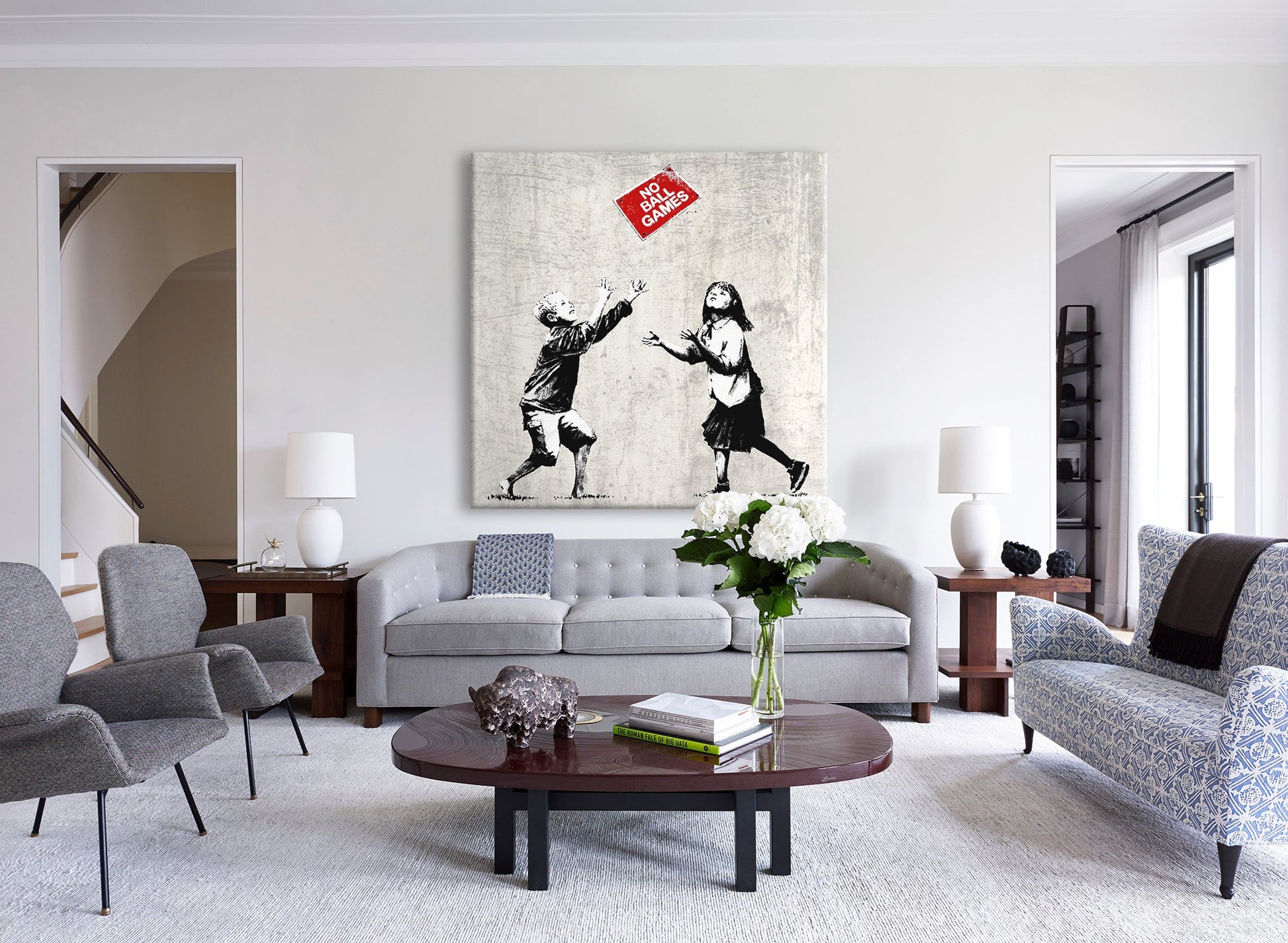 BANKSY - NO BALL GAMES - Quadro Canvas su telaio in legno - PlastiWood (14552702)