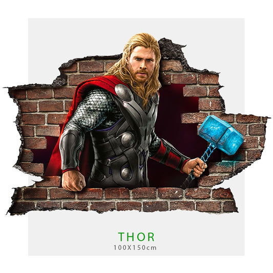 Adesivo parete effetto 3D Marvel supereroe Thor wall stickers - PlastiWood