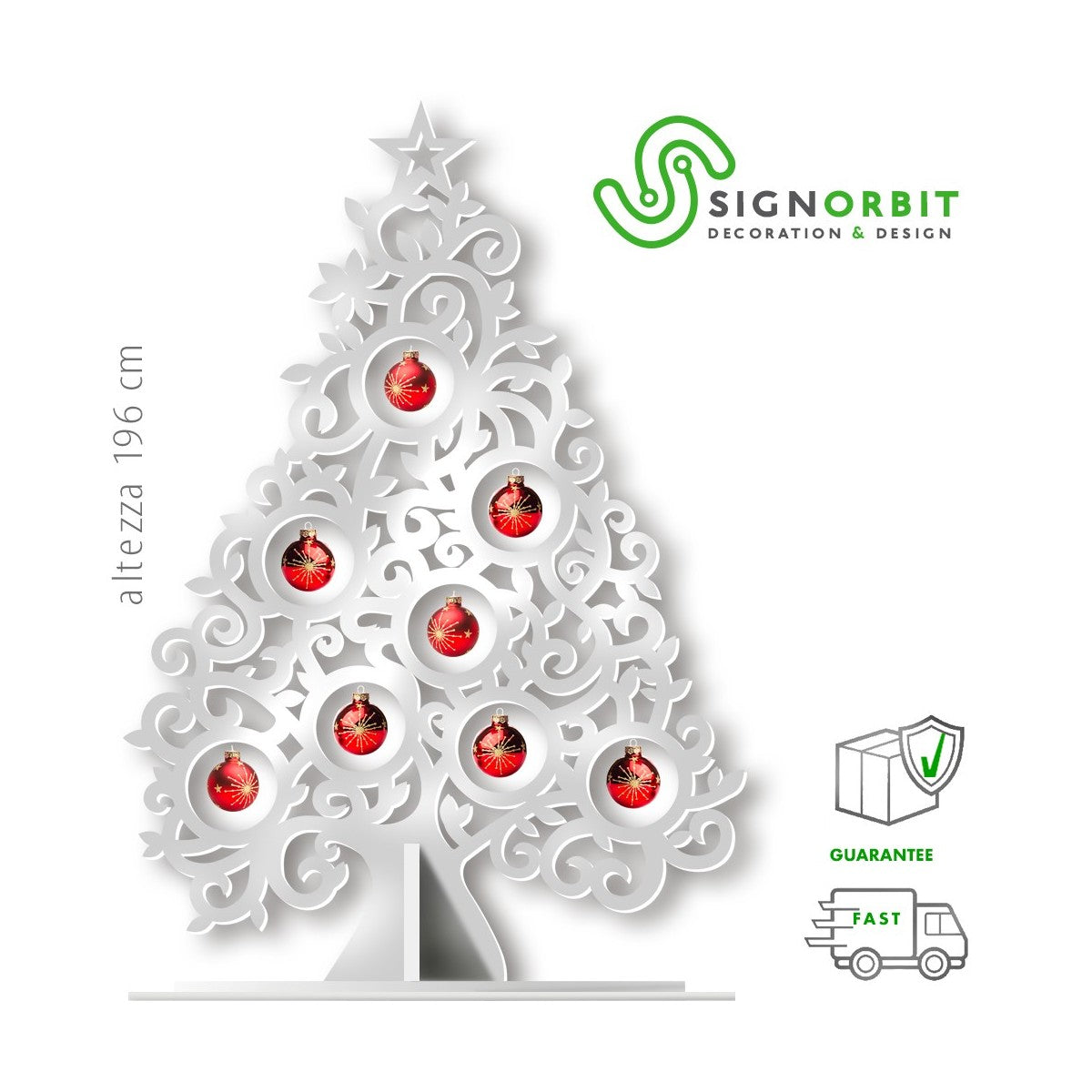 Albero di Natale sagomato in PVC altezza 196cm - PlastiWood (14552221)