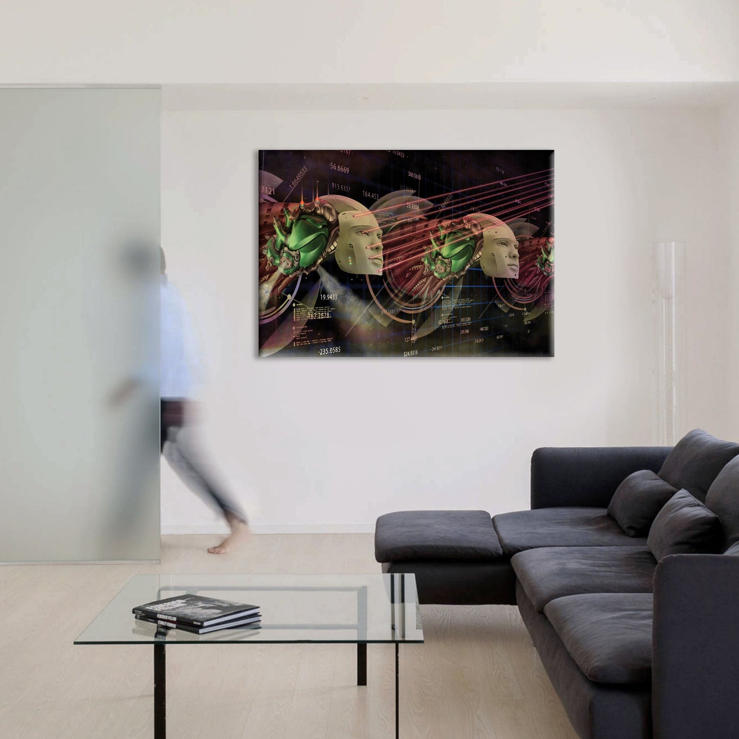 ALIEN Abstraction - Quadro Canvas su telaio in legno - PlastiWood (14552277)