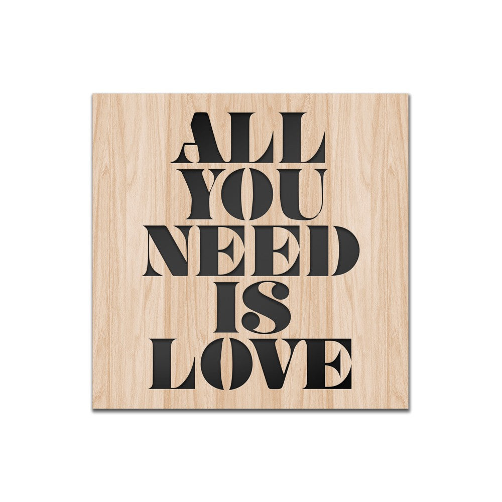 ALL YOU NEED IS LOVE - Quadro arredo LASERCUT composito Legno e PVC - PlastiWood (14552307)