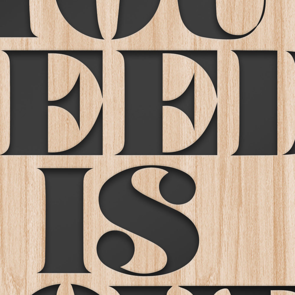 ALL YOU NEED IS LOVE - Quadro arredo LASERCUT composito Legno e PVC - PlastiWood (14552309)