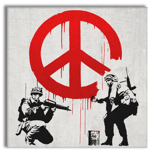 BANKSY - CND SOLDIERS - Quadro Canvas su telaio in legno - PlastiWood (14552679)