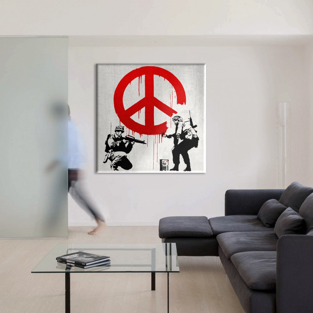 BANKSY - CND SOLDIERS - Quadro Canvas su telaio in legno - PlastiWood (14552681)