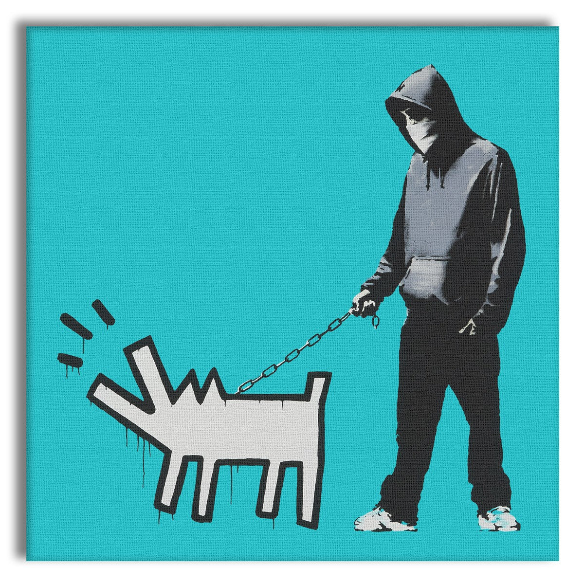 BANKSY - HOODIE GAY AND WITH HARING DOG - Quadro Canvas su telaio in legno - PlastiWood (14552693)