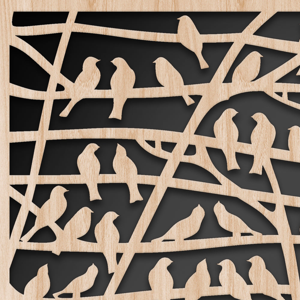 BIRDS - Quadro arredo LASERCUT composito Legno e PVC - PlastiWood (14552827)