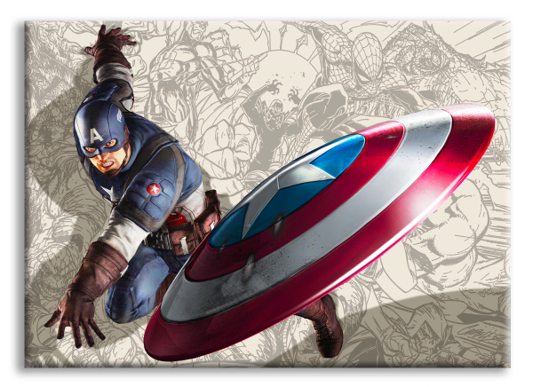 CAPITAN AMERICA - Fumetto - Quadro Canvas su telaio in legno - PlastiWood (14553227)