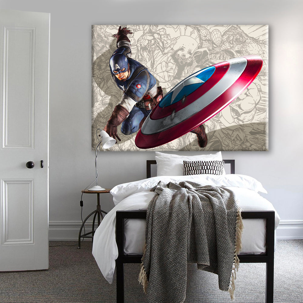 CAPITAN AMERICA - Fumetto - Quadro Canvas su telaio in legno - PlastiWood (14553230)