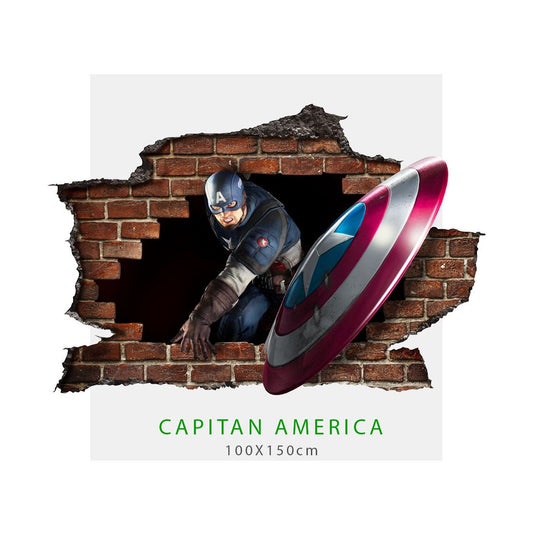 CAPITAN AMERICA Adesivo murale parete 3D wall sticker camera ragazzi - PlastiWood (14553236)