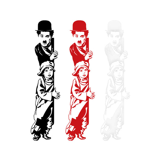 Charlie Chaplin - Adesivo murale wall sticker in vinile 45x185 cm - PlastiWood (14553360)