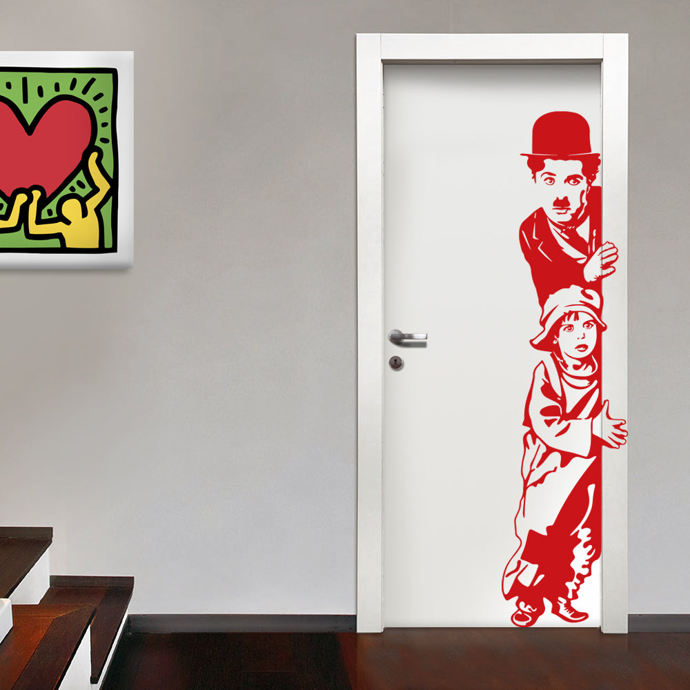 Charlie Chaplin - Adesivo murale wall sticker in vinile 45x185 cm - PlastiWood (14553362)