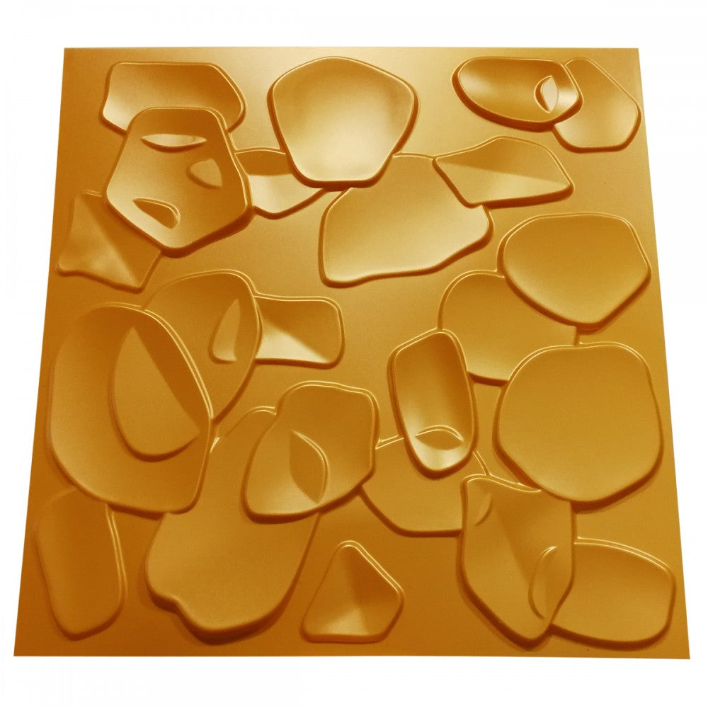 CORAL SEA giallo-metal-opaco - Pannello parete in PVC a rilievo 3D - 50cmX50cm - 1 Pz - PlastiWood