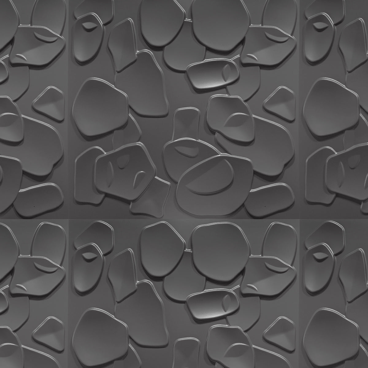 CORAL SEA grigio-metal-opaco - Pannello parete in PVC a rilievo 3D - 50cmX50cm - 1 Pz - PlastiWood