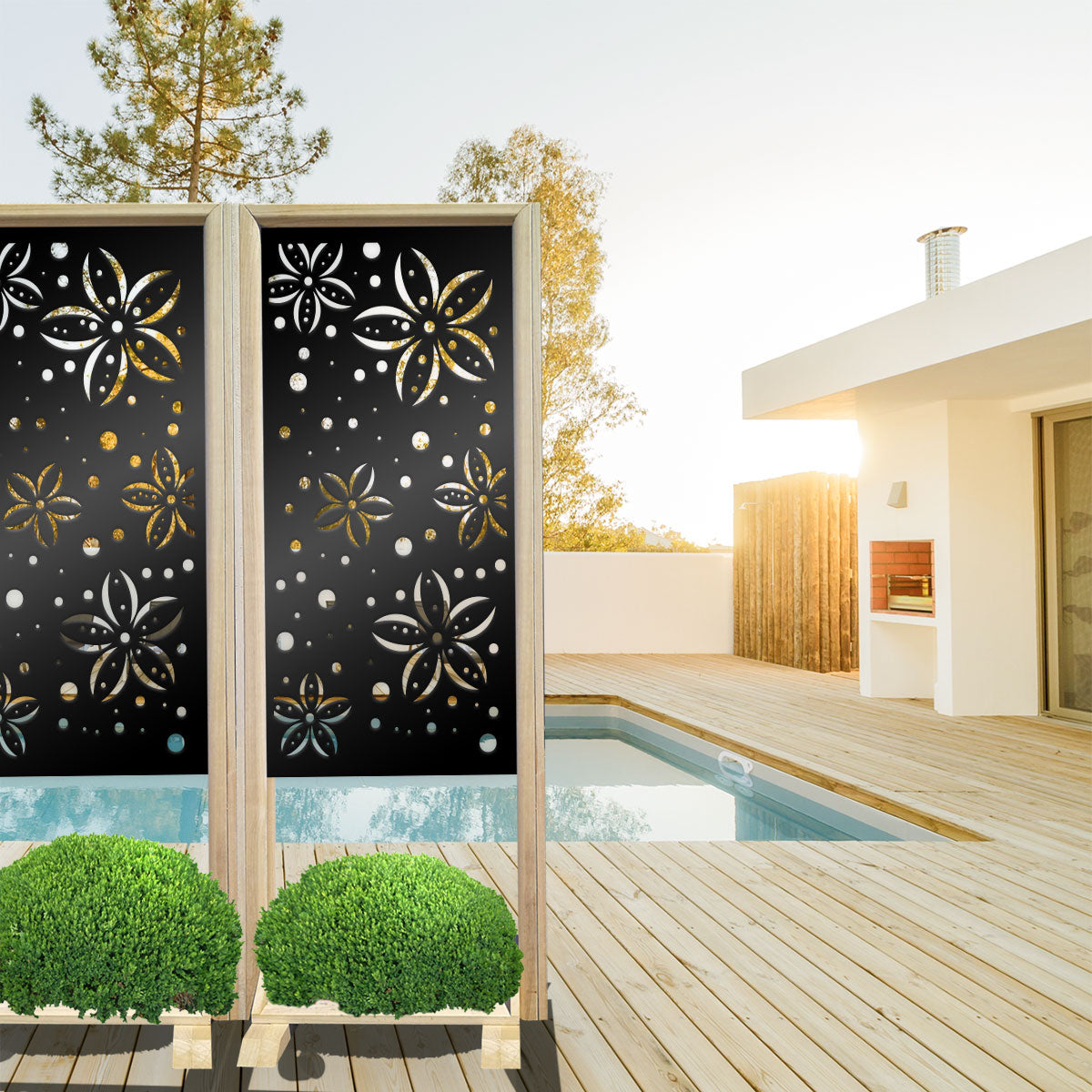 FLOWERS - Separè- Paravento modulabile - 70x190cm - in Legno e PVC - PlastiWood (14554607)