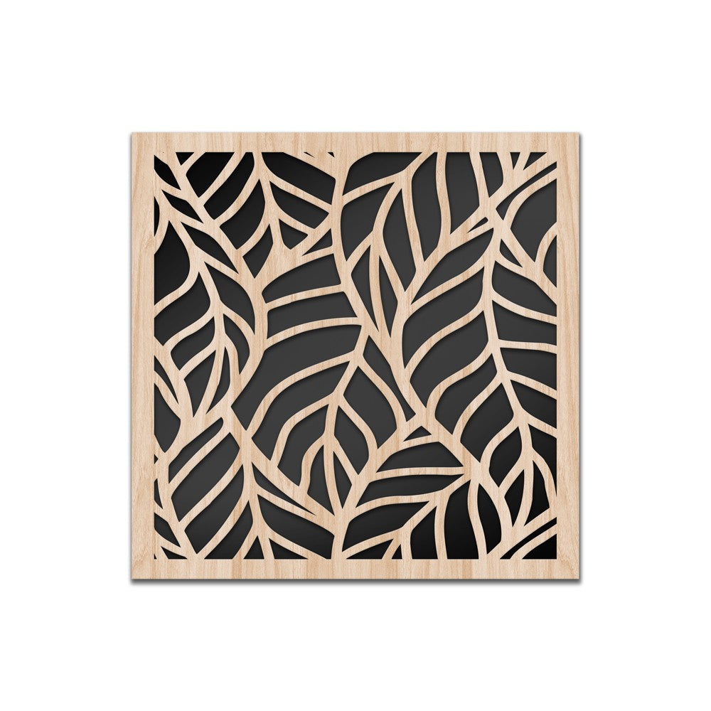 FOGLIE - Quadro arredo LASERCUT composito Legno e PVC - PlastiWood (14554635)