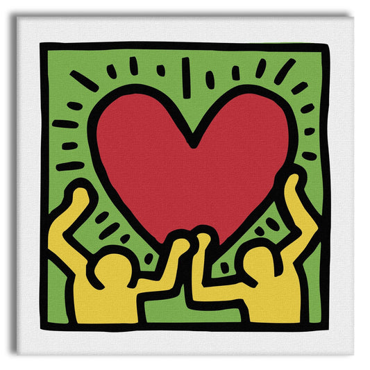 HARING - LOVE POWER - Quadro Canvas su telaio in legno - PlastiWood (14554965)