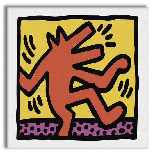 HARING - THE DANCING DOG - Quadro Canvas su telaio in legno - PlastiWood (14554974)