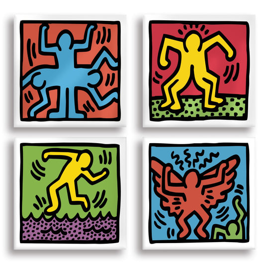 KEITH HARING - Kit 01- N.4 Tele 40x40cm su telaio in legno - PlastiWood (14555262)