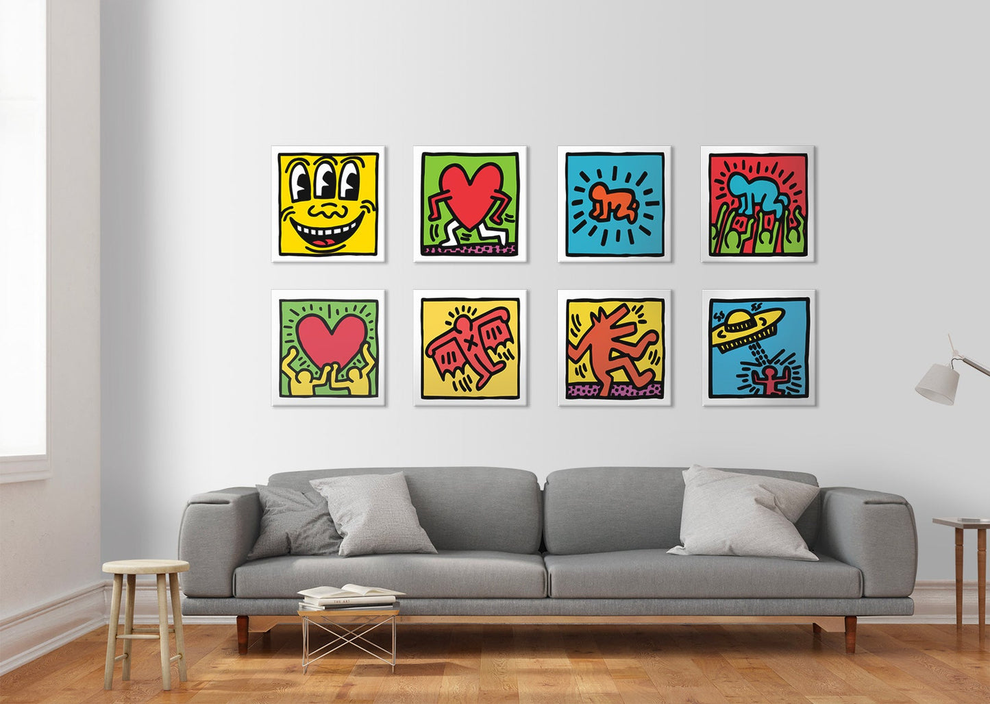 KEITH HARING - Kit 03 - N.4 Tele 40x40cm su telaio in legno - PlastiWood (14555276)