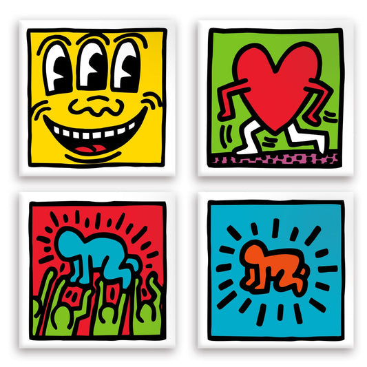 KEITH HARING - Kit 04 - N.4 Tele 40x40cm su telaio in legno - PlastiWood (14555278)