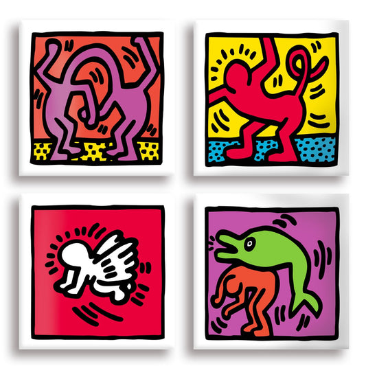 KEITH HARING - Kit 05 - N.4 Tele 40x40cm su telaio in legno - PlastiWood (14555285)