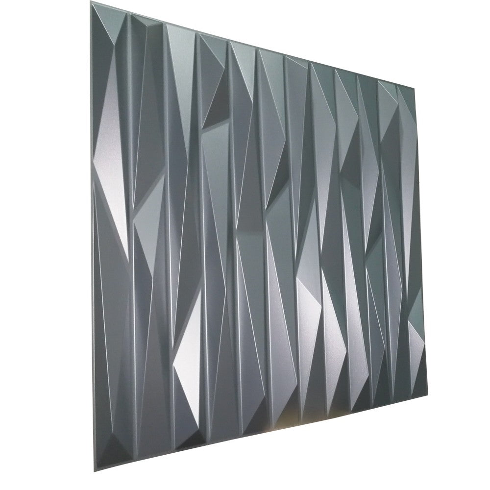 KRIPTON grigio-metal-opaco - Pannello parete in PVC a rilievo 3D - 50cmX50cm - 1 Pz - PlastiWood