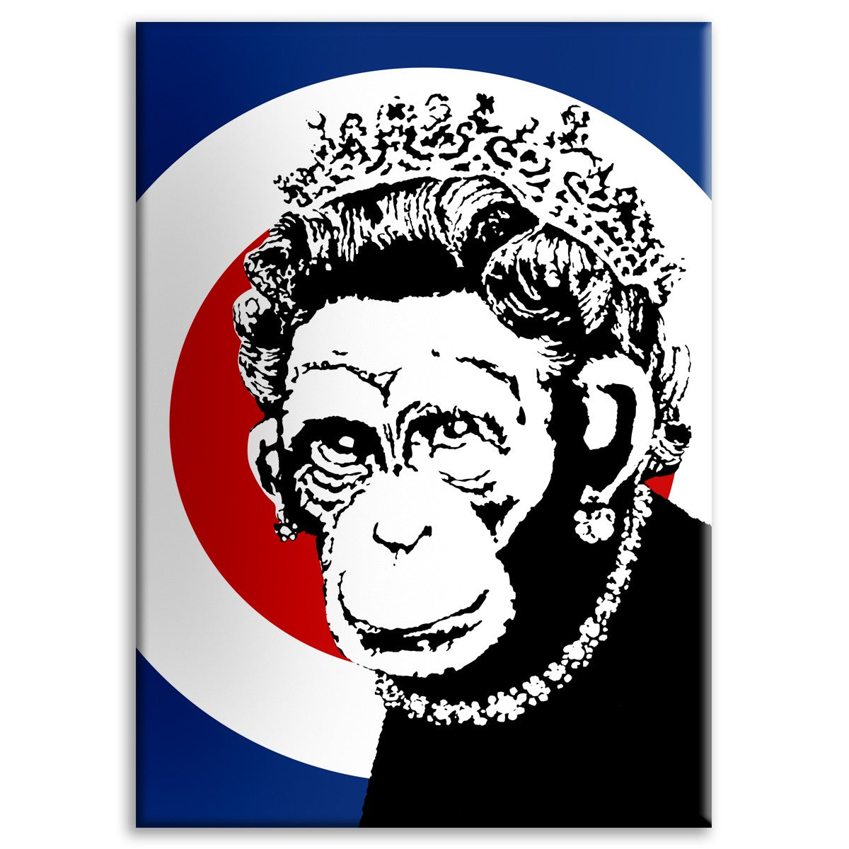 Monkey Queen - Banksy - Quadro stampato su Canvas e montato su telaio in legno - PlastiWood (14556119)