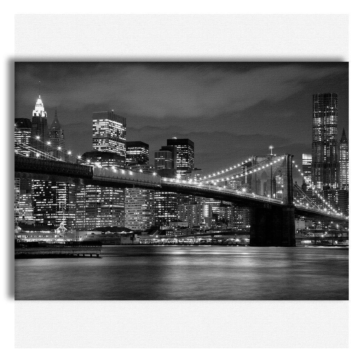 New York City by night - Quadro Canvas su telaio in legno - PlastiWood (14556234)