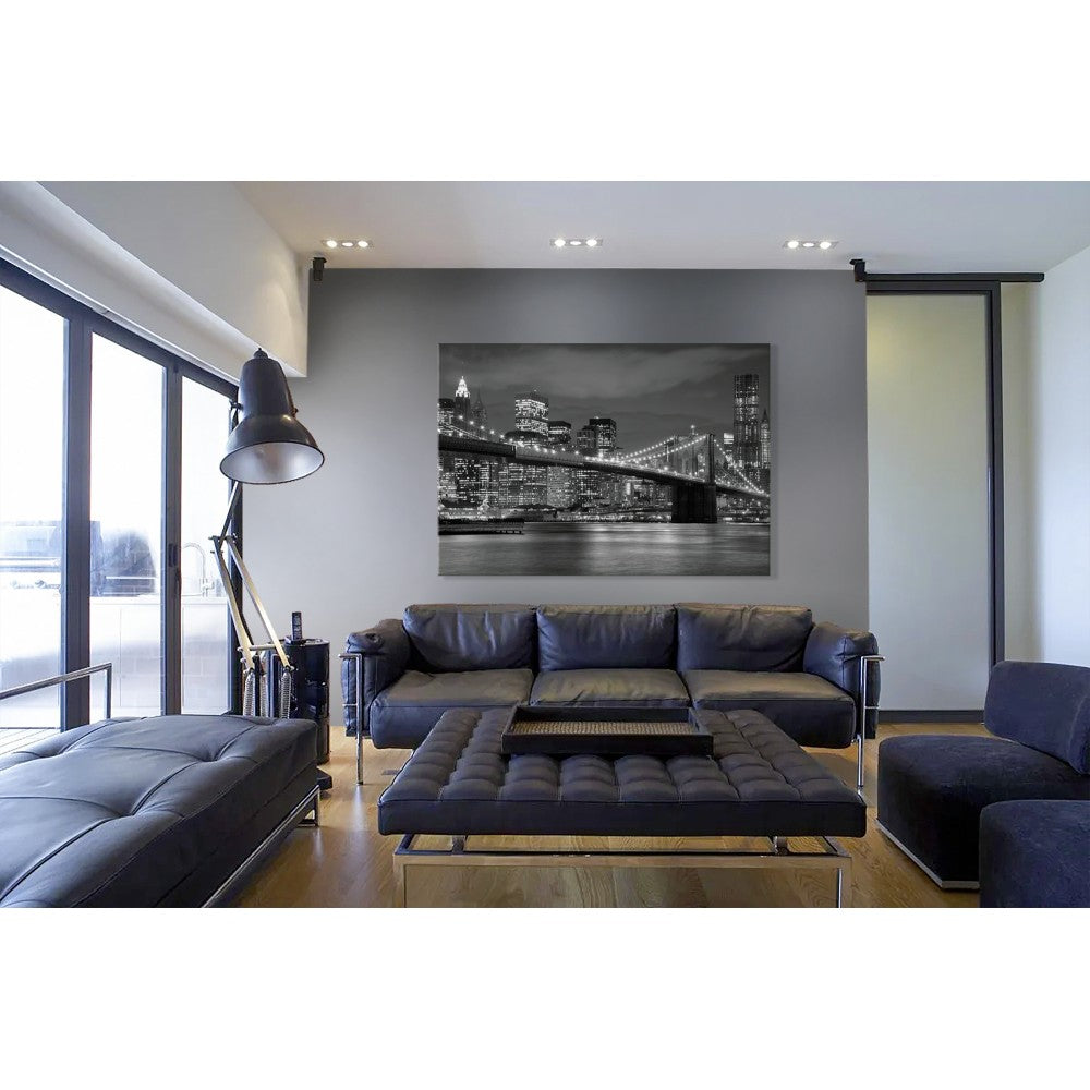 New York City by night - Quadro Canvas su telaio in legno - PlastiWood (14556238)