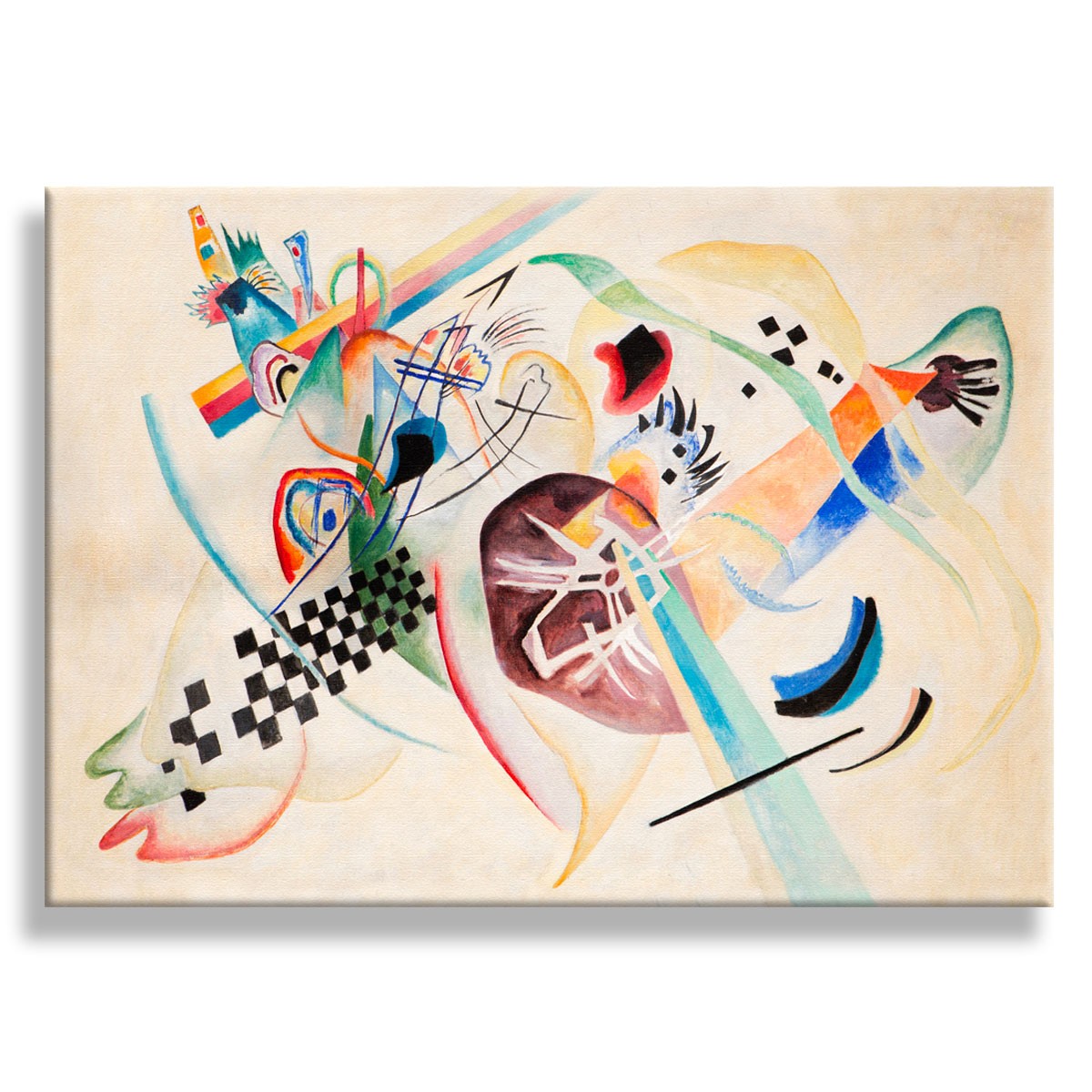 On White - Kandinsky - Quadro stampa su Canvas con telaio in legno - PlastiWood (14556385)