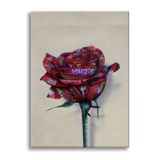 Paper Rose -  Quadro Canvas Contemporaneo su telaio in legno - PlastiWood (14556519)