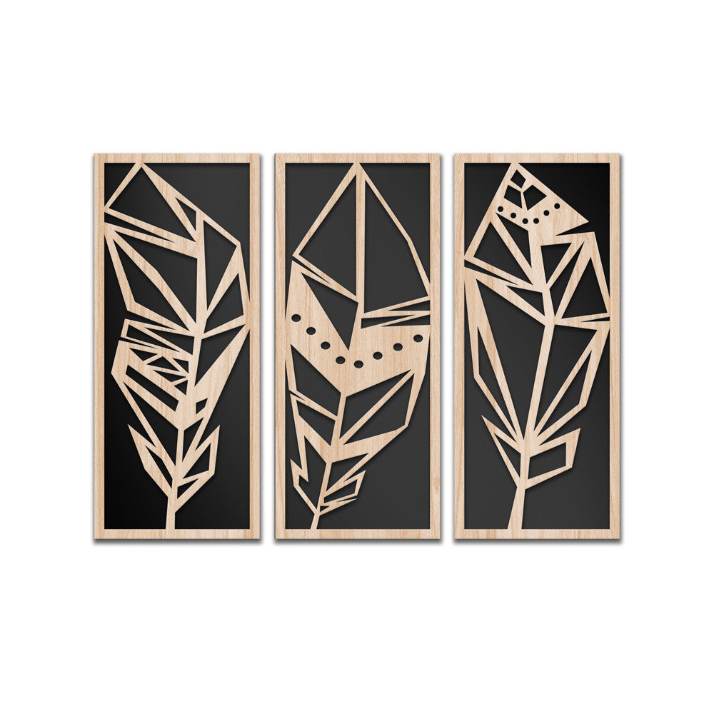 PIUME 100x70 cm - Quadro arredo LASERCUT composito Legno e PVC - PlastiWood (14556688)