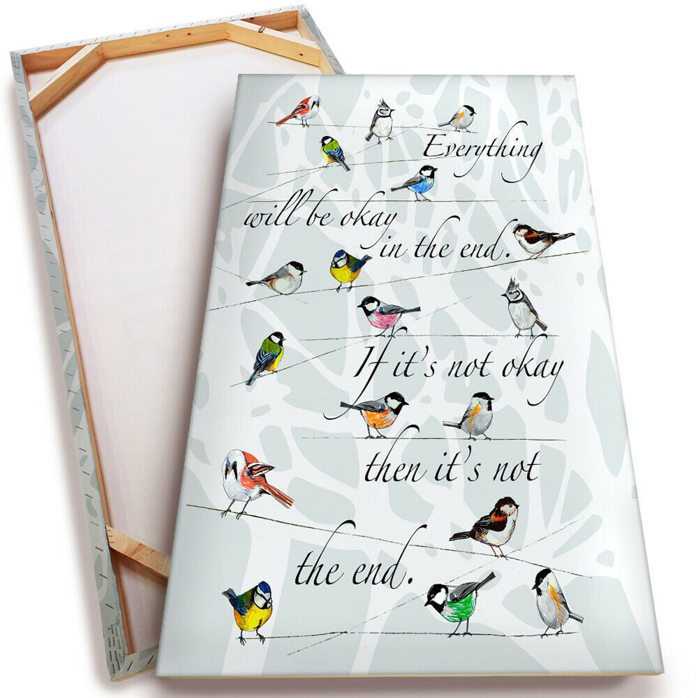 Quadro Canvas su telaio in legno Birds - It's not the end - PlastiWood (14557010)