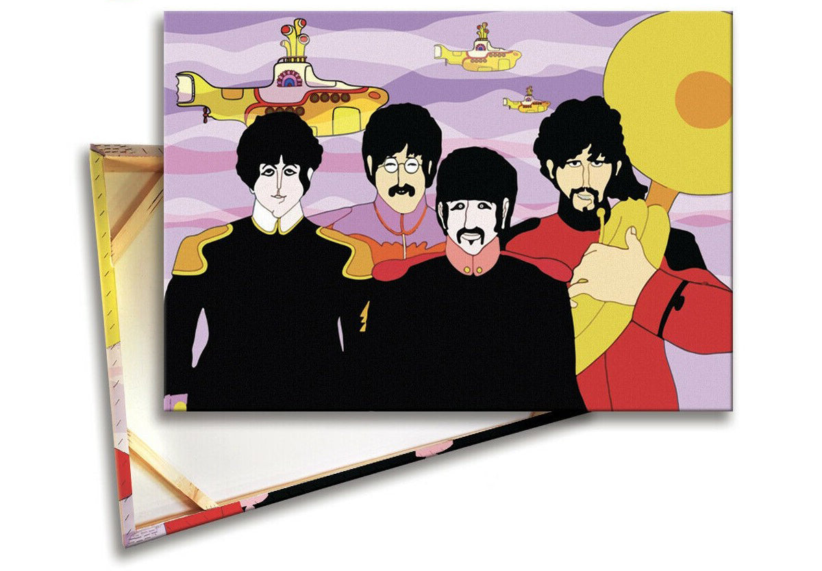 Quadro stampato su tela Canvas telaio in legno Beatles Yellow Submarine - Pop Art - PlastiWood (14557038)