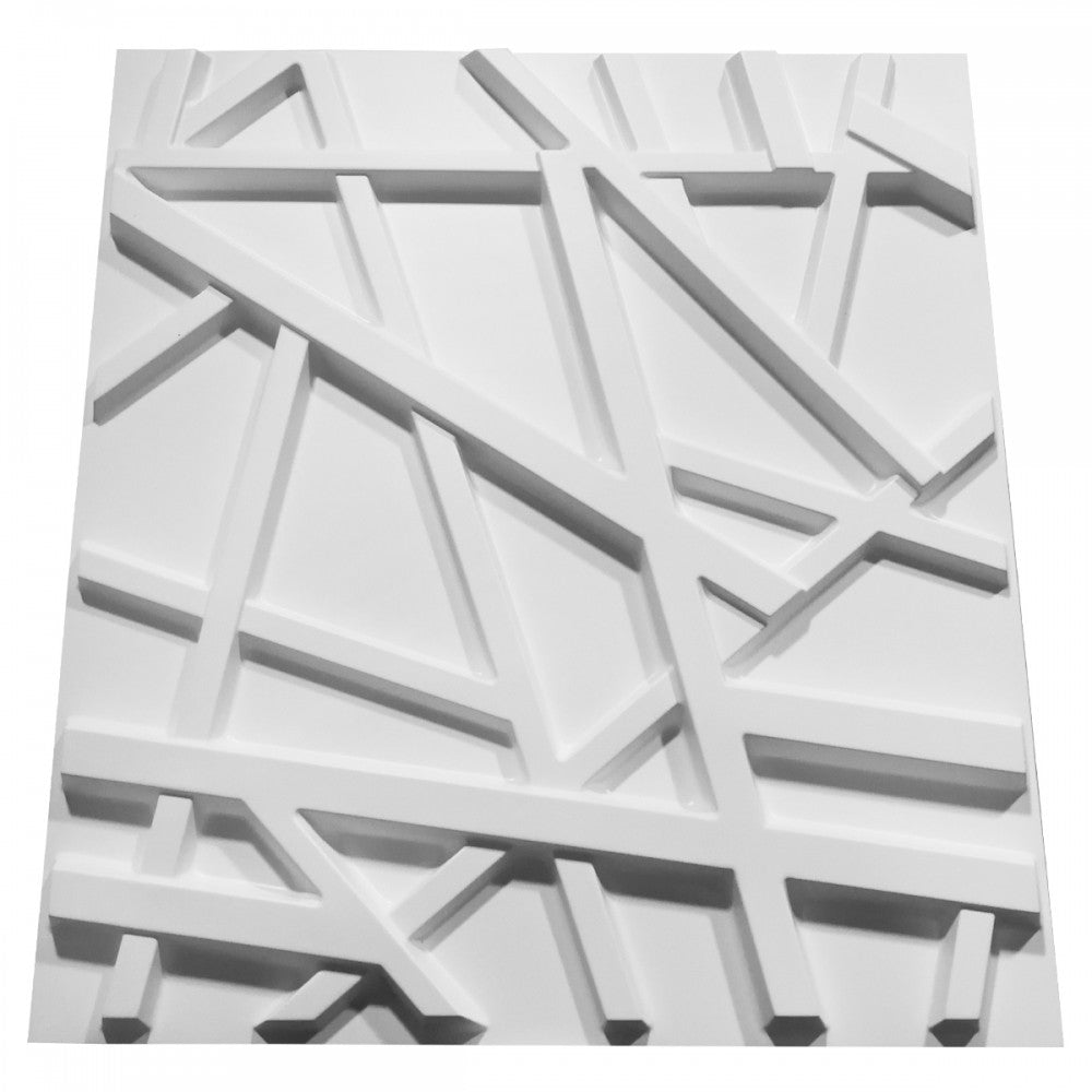 RANDOM bianco - Pannello parete in PVC a rilievo 3D - 50cmX50cm - 1 Pz - PlastiWood