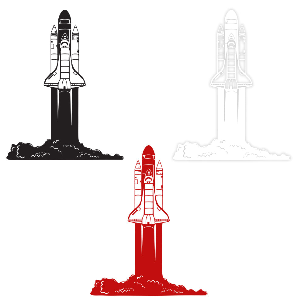 SPACE SHUTTLE - Adesivo murale wall sticker in vinile 55x70 cm - PlastiWood (14557791)