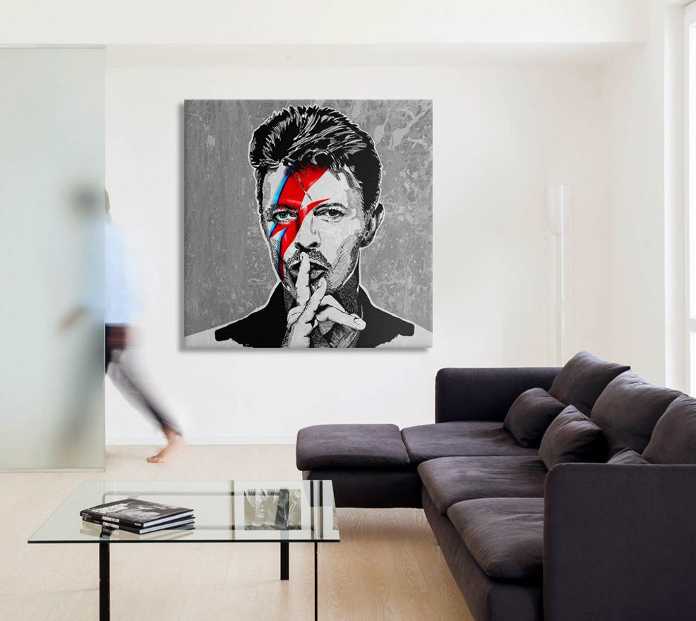 Stampa su tela David Bowie Quadro Canvas su telaio in legno - PlastiWood (14557982)