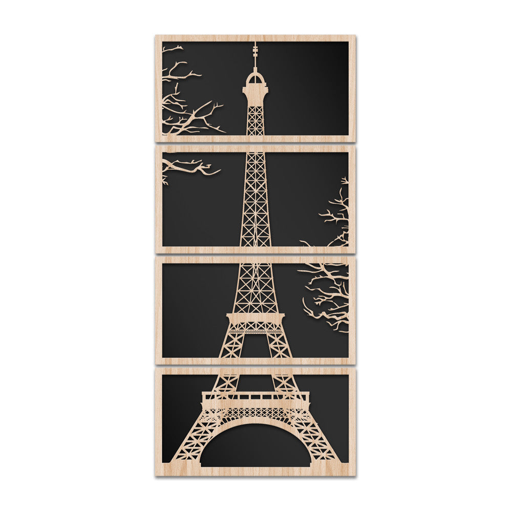 TOUR EIFFEL 110x50 cm - Quadro arredo LASERCUT composito Legno e PVC - PlastiWood (14558464)