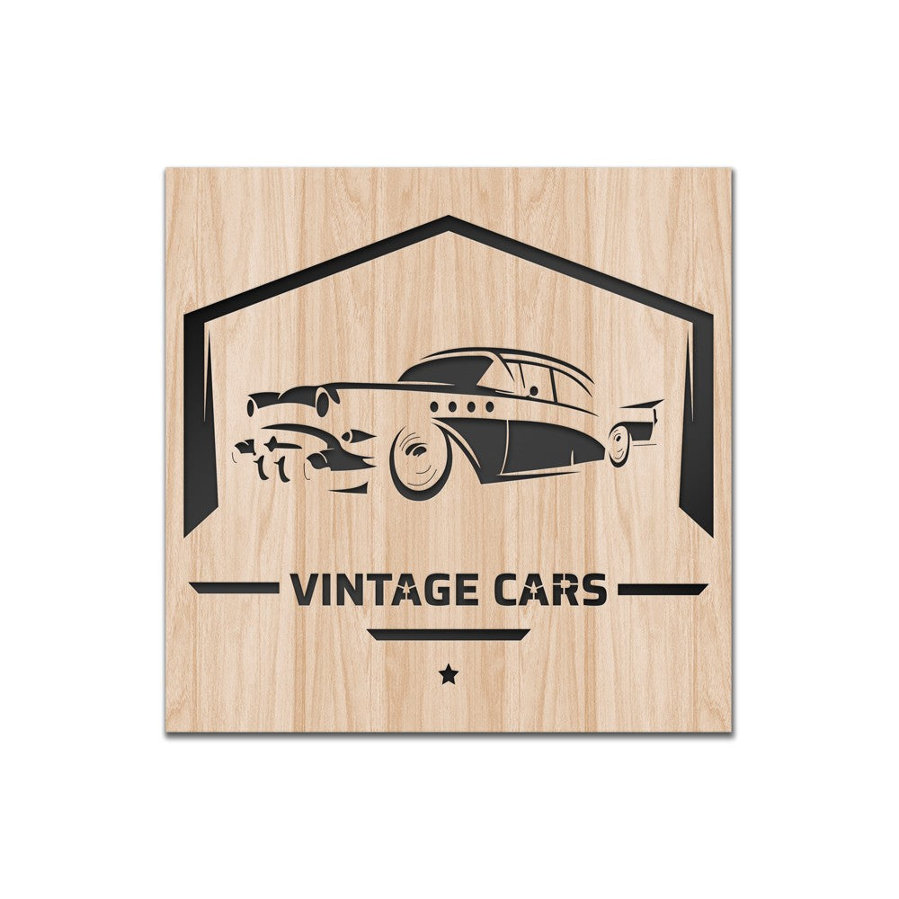 VINTAGE CAR - Quadro arredo LASERCUT composito Legno e PVC - PlastiWood (14558726)