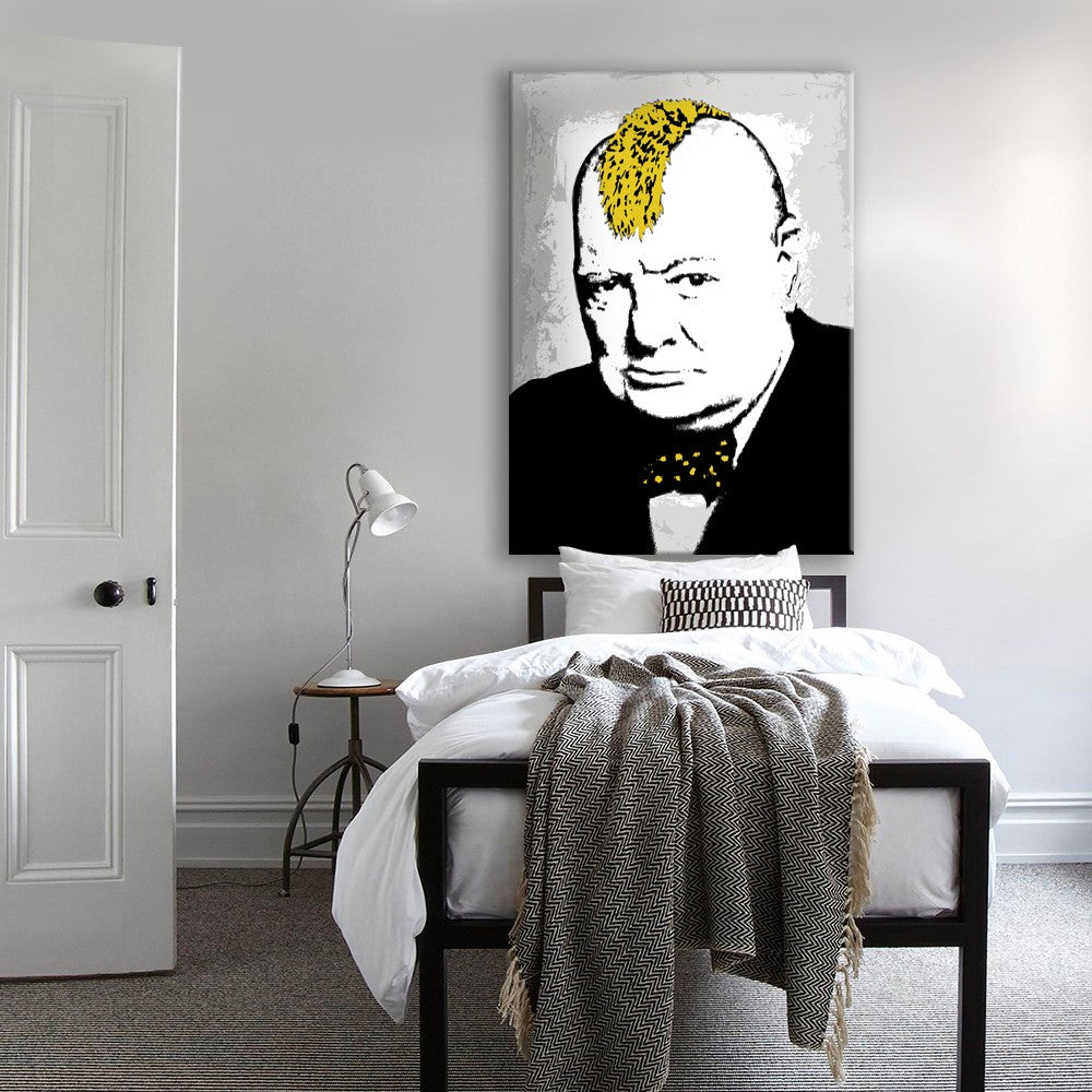 Winston Churchill - Banksy - Quadro stampato su Canvas e montato su telaio in legno - PlastiWood (14558866)
