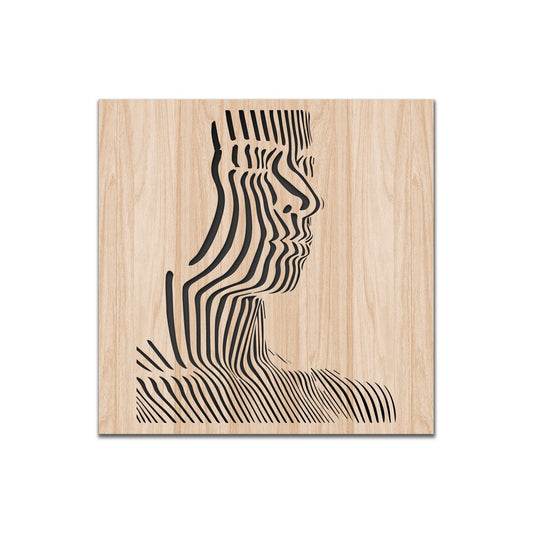 WOMAN PROFILE - Quadro arredo LASERCUT composito Legno e PVC - PlastiWood (14558896)